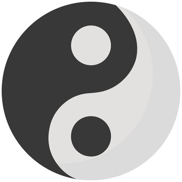 recommend clip art: Yin Yang flat illustration isolated on a white background.