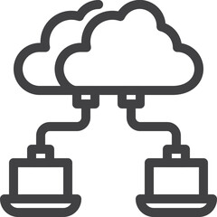 Fototapeta premium Cable connect outline icon on white background