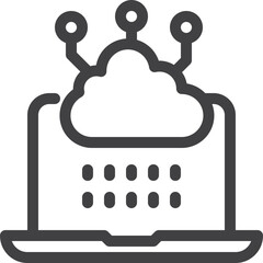 Data transfer outline icon on white background