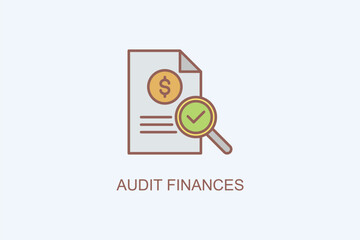 Audit Finances Vector Icon Or Logo Illustration