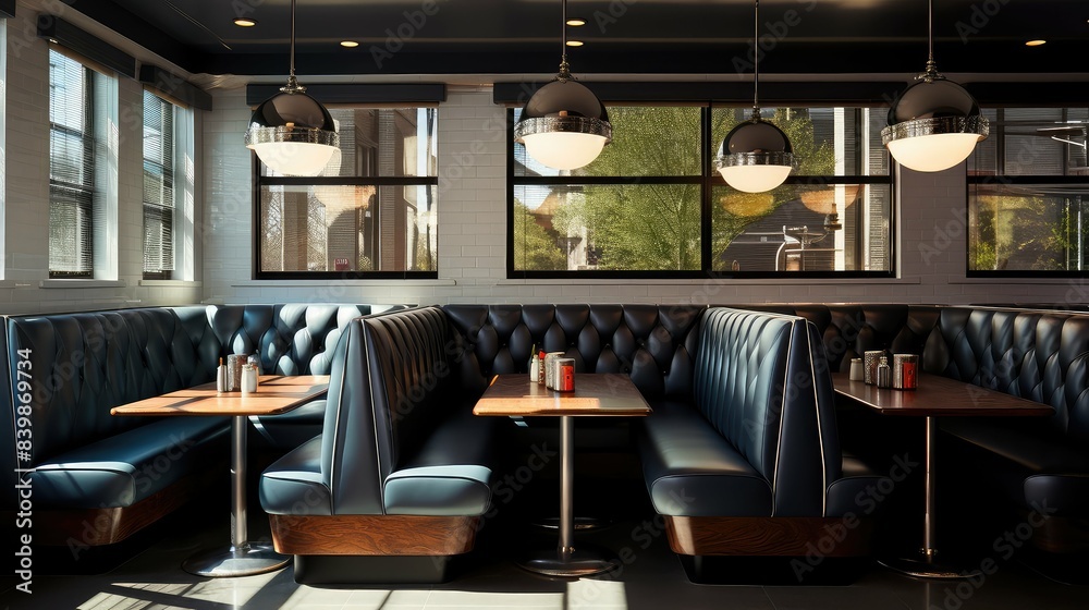 Canvas Prints leather diner interior