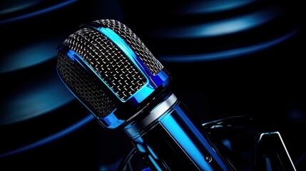 vibrant microphone blue