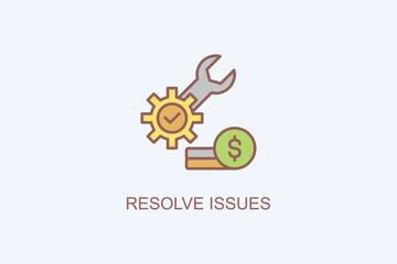 Resolve Issues Vector Icon Or Logo Illustration