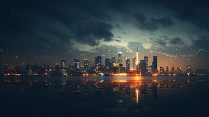 Fototapeta premium cityscape dark bokeh
