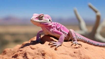 Fototapeta premium photograph lizard pink