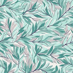 small leaf pattern pastel colours solid colour in background