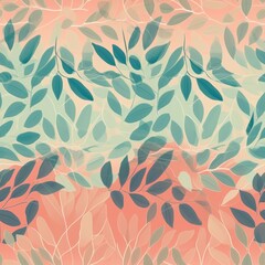 small leaf pattern pastel colours solid colour in background