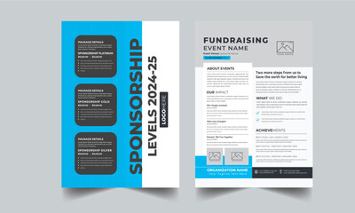 Nonprofit Event Sponsorship Levels Fundraising Flyers 2 style design layout concept