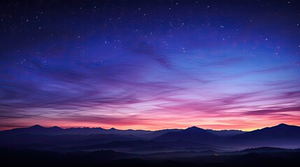 Obraz premium mountain sunset stars