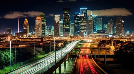 Obraz premium downtown houston lights