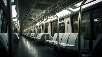 Fototapeta premium compartments blurred train interior
