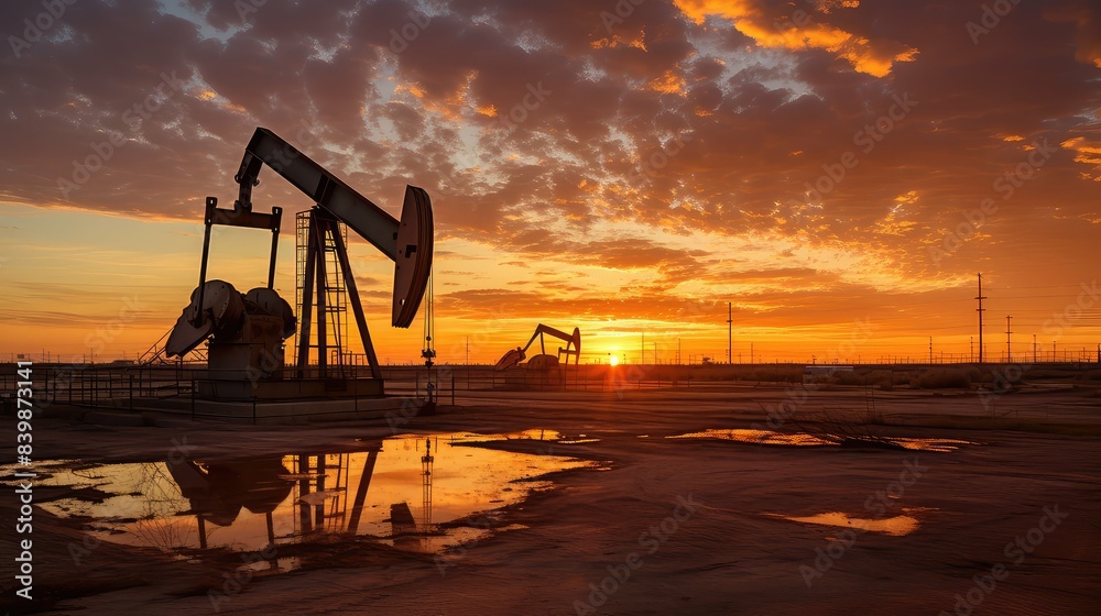 Wall mural landscape texas oil industry