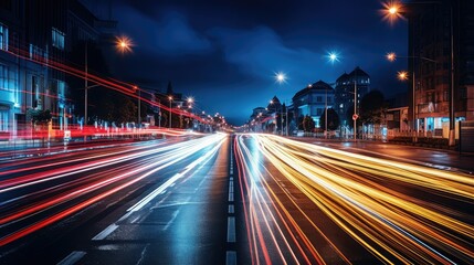 Fototapeta premium long car light trails