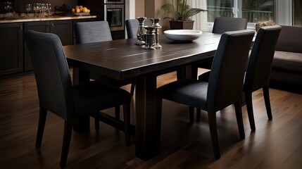 dining dark stain wood