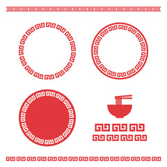 ラーメンのロゴマーク素材セット