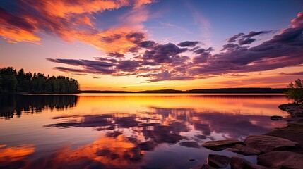 Obraz premium warm golden hour sky