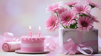 flowers happy birthday pink