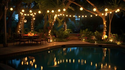 circular string of edison lights