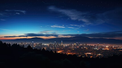 Obraz premium twilight city and stars