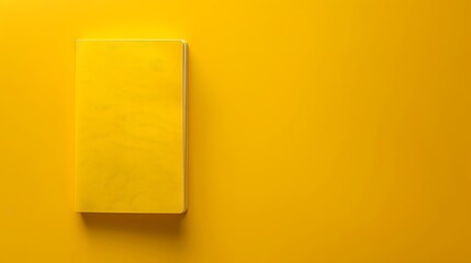 A realistic photo of a startup business plan document on a solid yellow background, highlighting entrepreneurial efforts