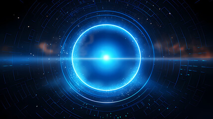Obraz premium Abstract blue technology glowing background