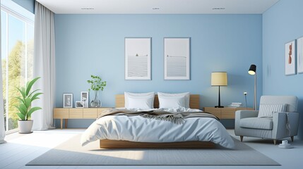 bedroom blue walls