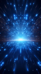 Fototapeta premium Abstract blue technology glowing background