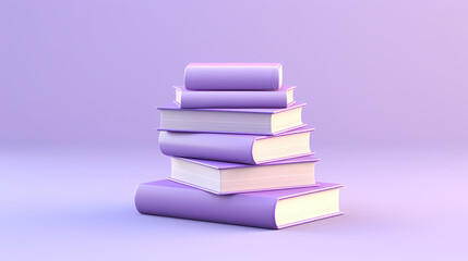 Fototapeta premium 3D icon of a stack of books