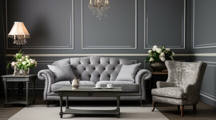 wallpaper living room grey
