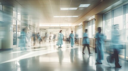 motion blurred hospital interior
