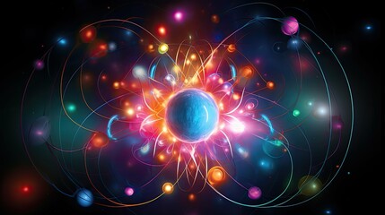Obraz premium electron atom illustration