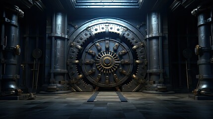 Obraz premium locking bank vault interior