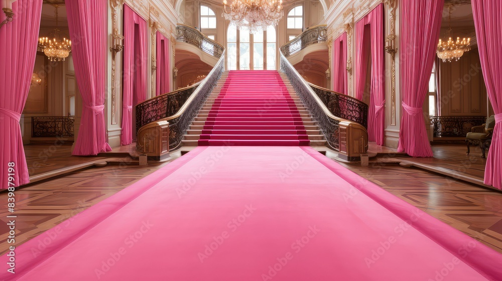 Sticker style pink carpet