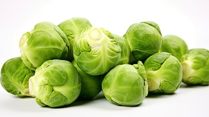 Obraz premium vegetable brussel sprouts on white background