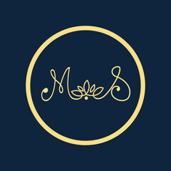 ms latter logo design icon 