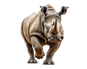 a rhinoceros jumping on transparent background with PNG file