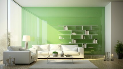 living blurred green interior wall