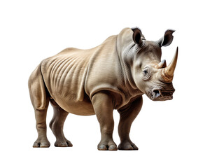 Fototapeta premium a rhinoceros jumping on transparent background with PNG file