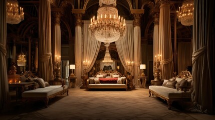 Fototapeta premium velvet blurred interior bedroom