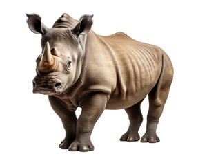 Fototapeta premium a rhinoceros jumping on transparent background with PNG file