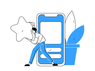 Virtual characters social communication concept business flat vector hand drawn illustration
