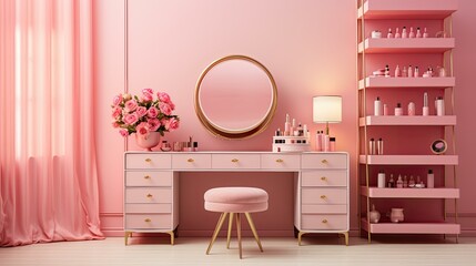 vanity pink room mockup