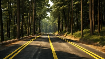 Obraz premium caution double yellow lines