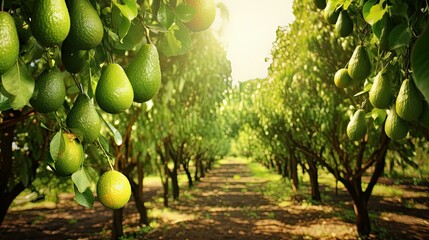 orchard exotic avocado background