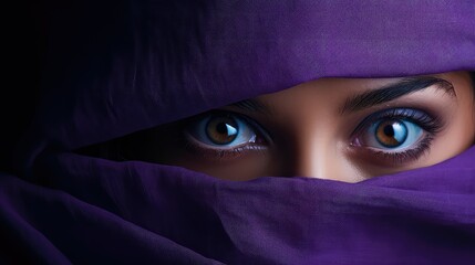 Naklejka premium photograph person purple background