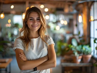 Fototapeta premium Confident Young Entrepreneur Pitching Business Idea to Investors Embracing New Beginnings