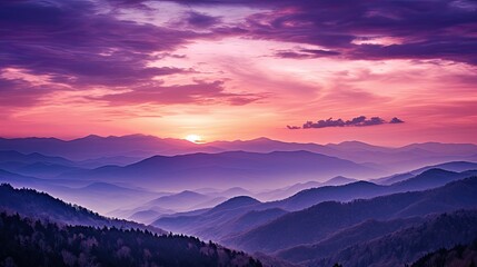 Obraz premium nature purple sky mountains