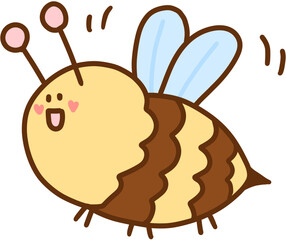 cute bees. hand drawn cartoon