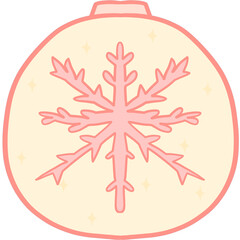 snowflake decoration ball winter season. cartoon clipart