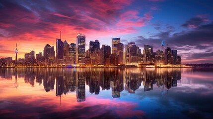 Fototapeta premium skyline pink and blue